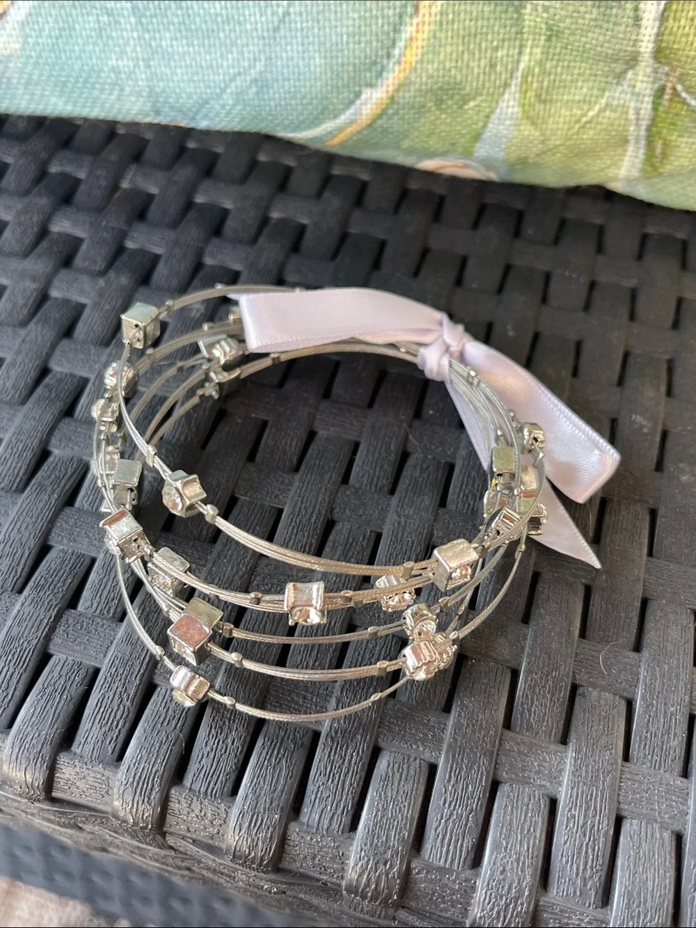 Set of 6 Silver Stackable Bracelets